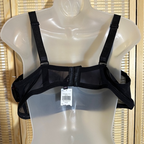 Black Fuschia by Secret Lace 5 Way Convertible Bra Black Mesh 42D NWT - Picture 8 of 13